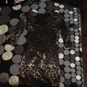 Long sleeve vintage body con dress